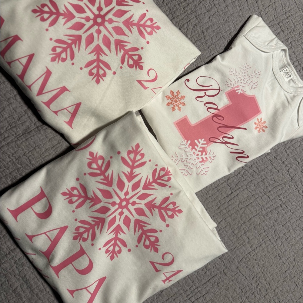 BUNDLE 3 MAMA, PAPA, ONESIE CUSTOMIZED NEW